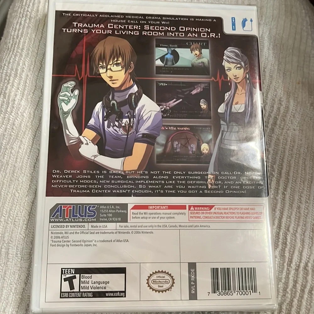 Trauma Center Second Opinion Wii Game